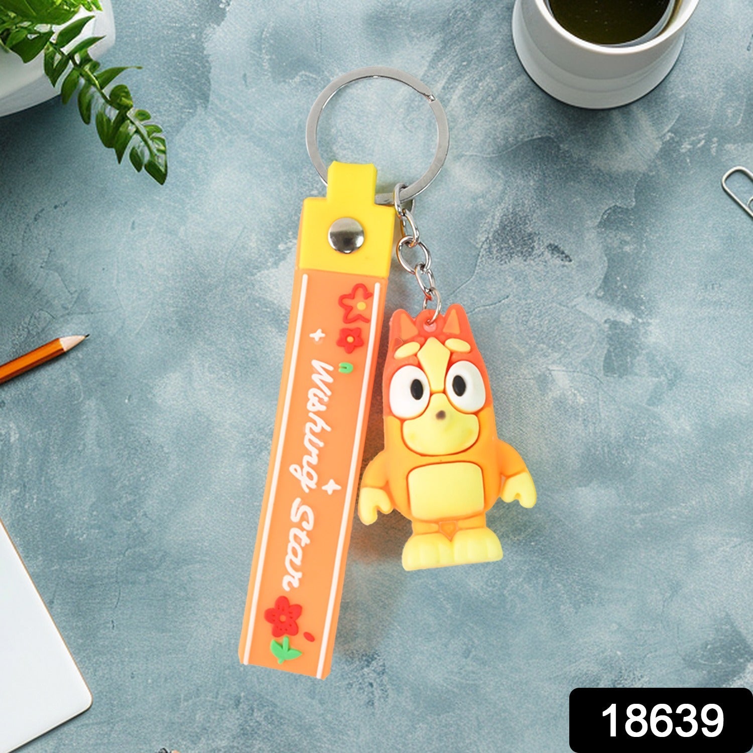 Cute Cartoon Silicone 3D Key Chain with Metal Hook & Strap (Pack of 1) Cute Cartoon Silicone 3D Key Chain with Metal Hook & Strap (Pack of 1)